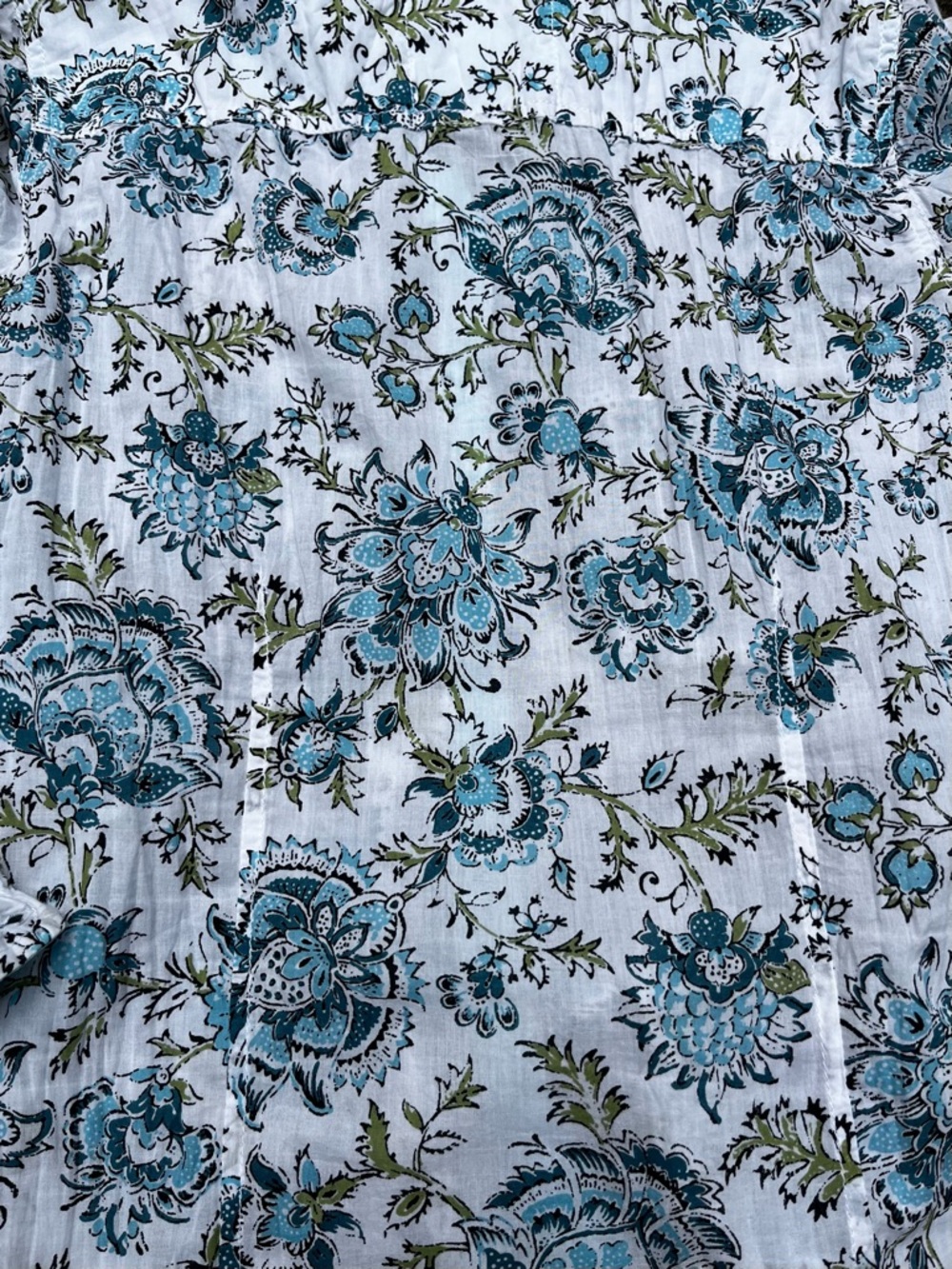 Cino Blue Floral Button-up Bohemian Vibrant Beach Holiday Maximalism Shirt XL - Picture 14 of 16